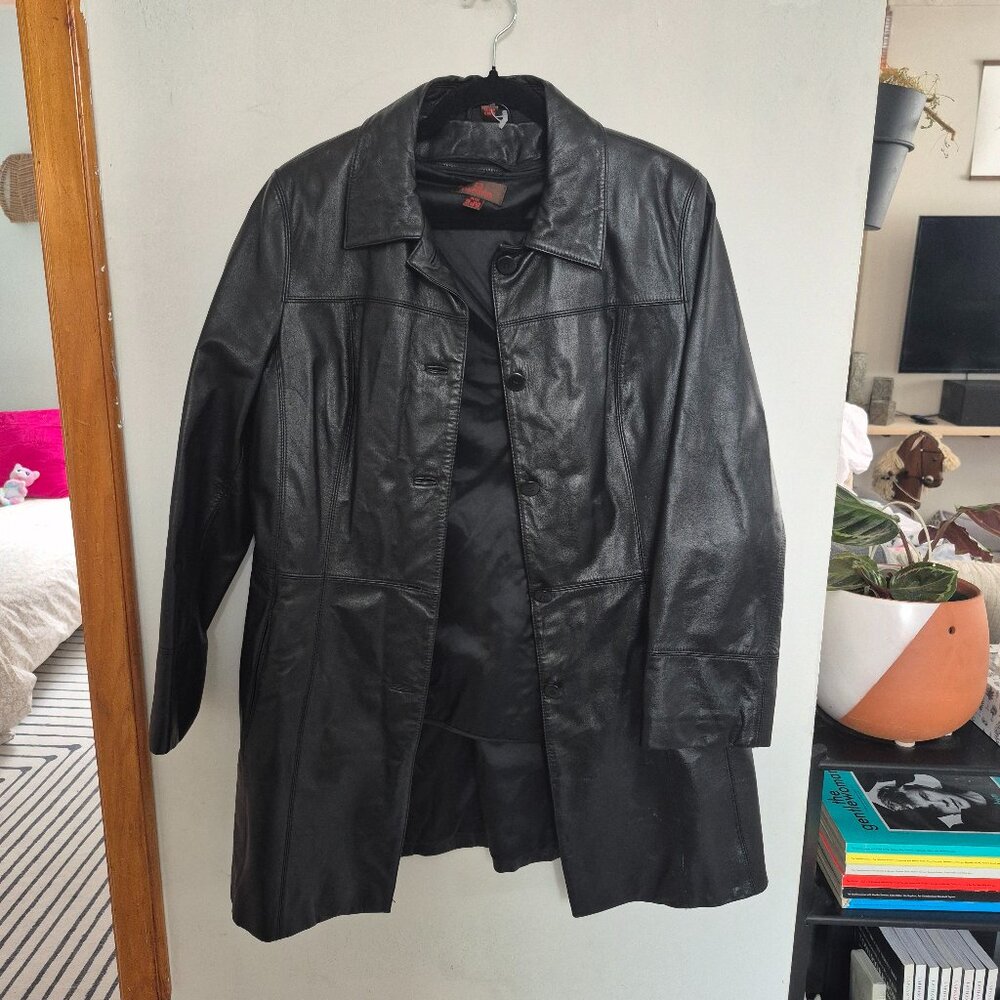 Leather jacket with removable liner